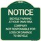 Signmission Bicycle Parking at Your Own Risk Company Not Responsible for Loss or Damage to, A-DES-G-1818-23537 A-DES-G-1818-23537 - alternate 1